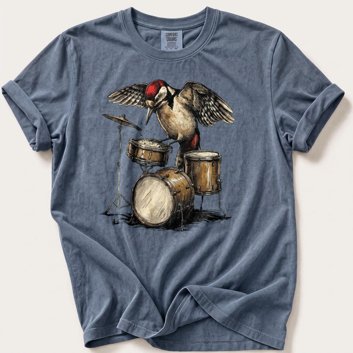 Woodpecker Drum Kit — Blue Jean Comfort Colors tee