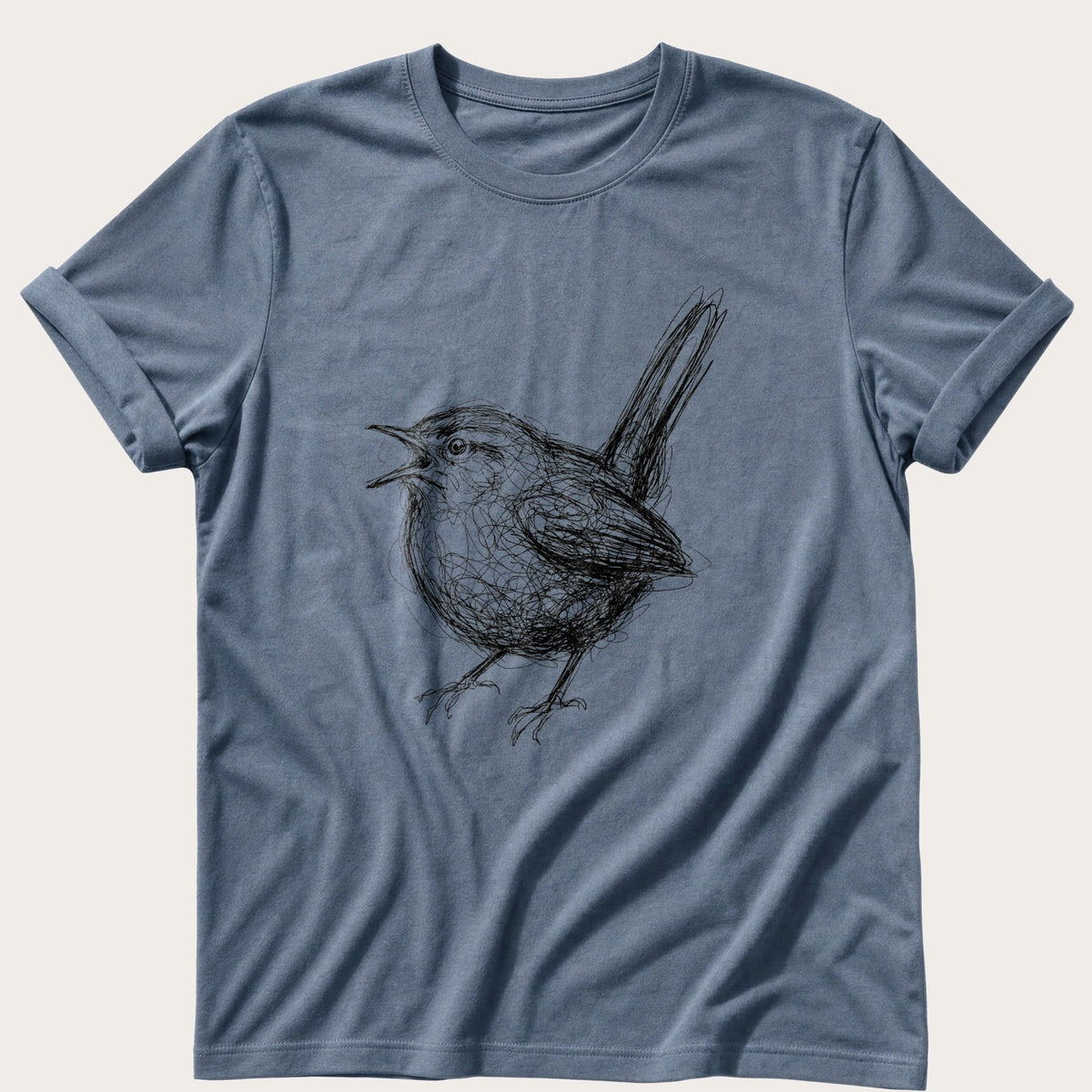 Wren In Full Song — Blue Jean Comfort Colors tee