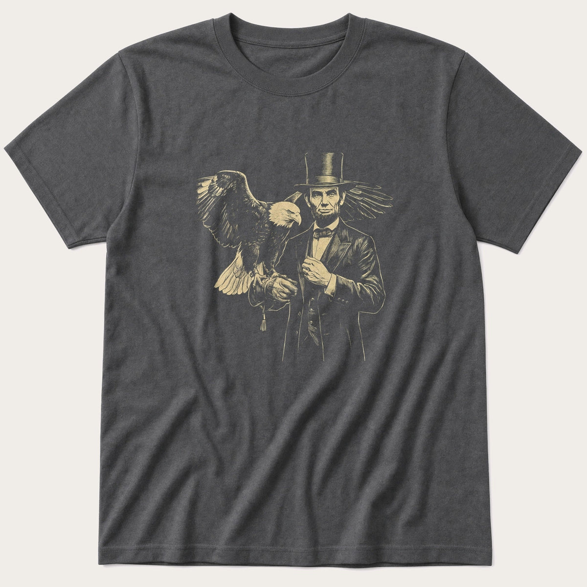 Abraham Lincoln Eagle 2 — Charcoal T-Shirt