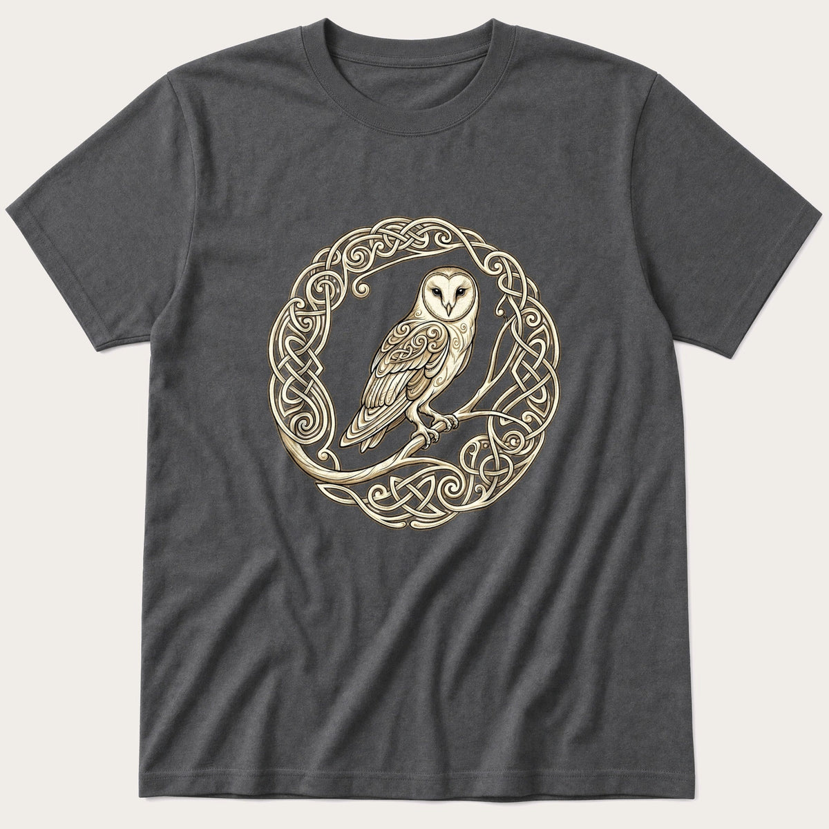 Barn Owl Crest — Charcoal T-Shirt