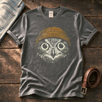 Beanie Owl 6 — Charcoal Comfort Colors tee