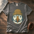Beanie Puffin 6 — Charcoal Comfort Colors tee
