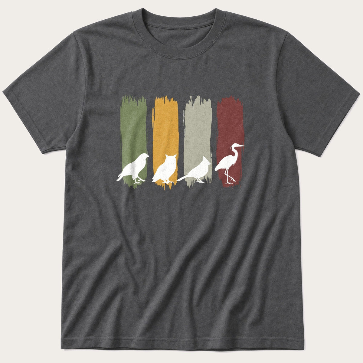 Bird Tribal Paint — Charcoal T-Shirt