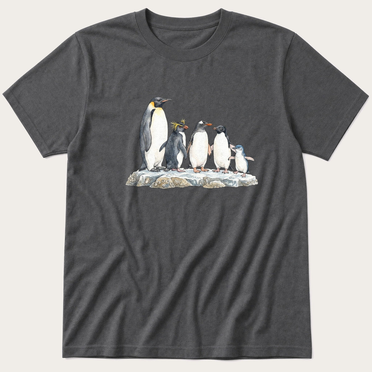 Breeds Of Penguins 3 — Charcoal T-Shirt