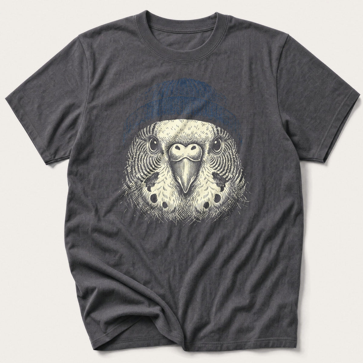 Budgie Beanie 4 — Charcoal T-Shirt