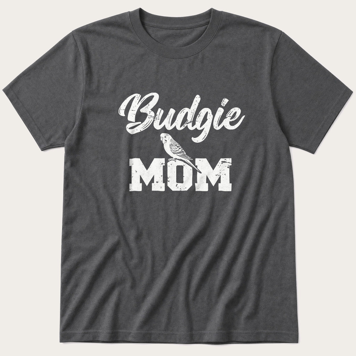 Budgie Mom — Charcoal T-Shirt