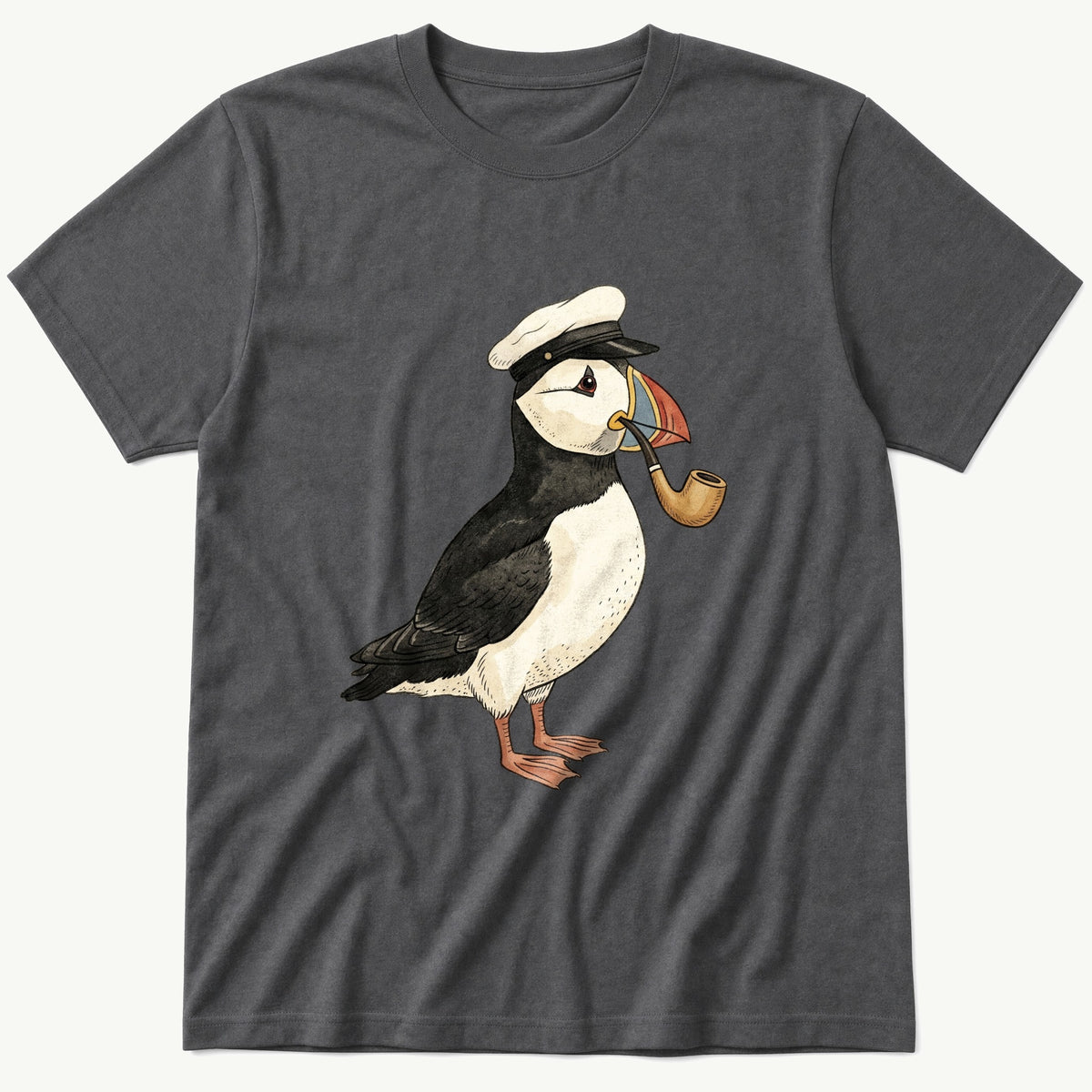 Cap Puffin 1 — Charcoal T-Shirt