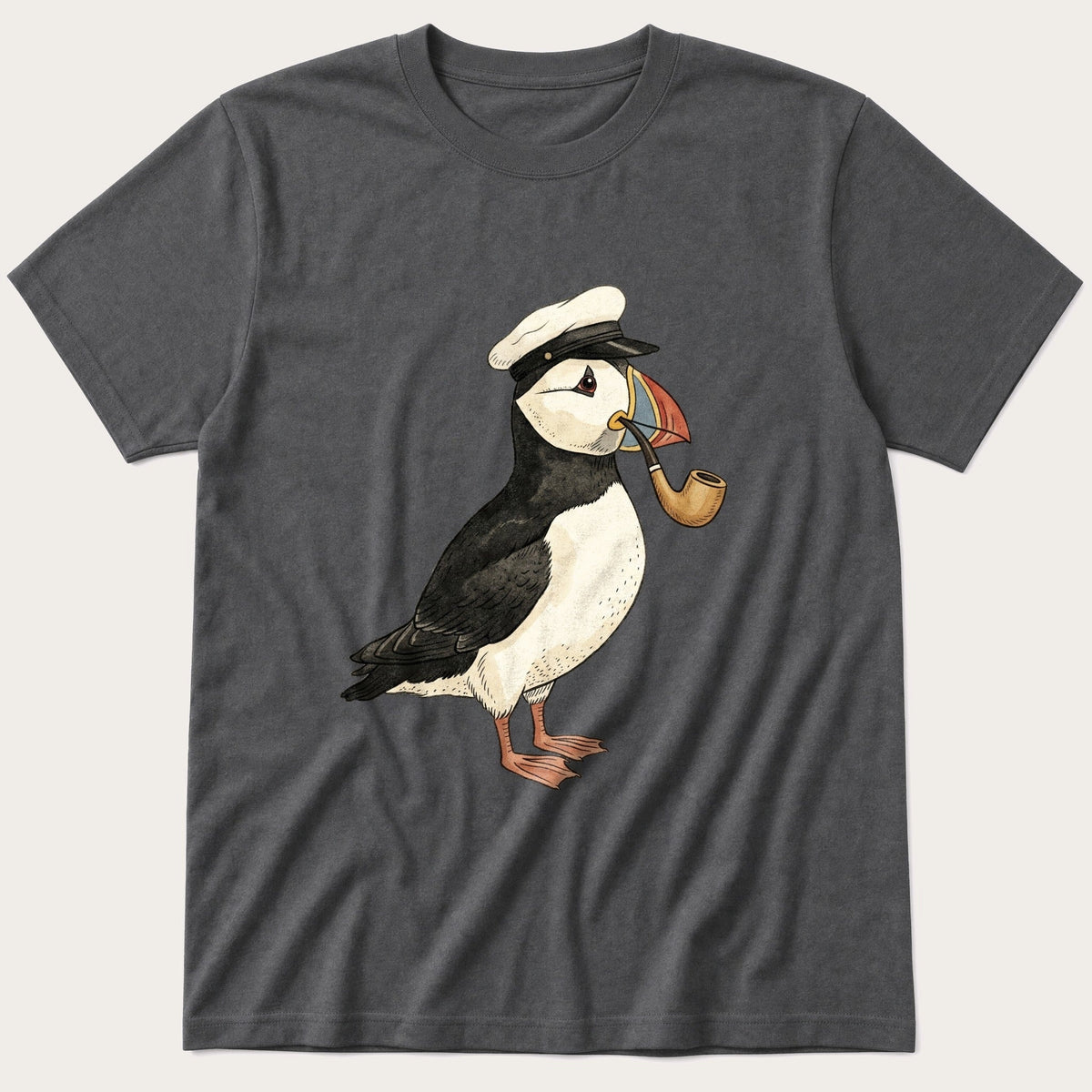 Cap Puffin 1 — Charcoal T-Shirt