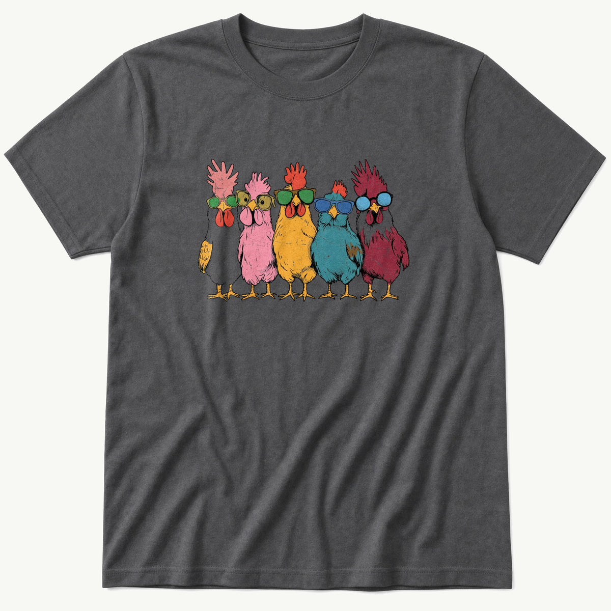 Chicken lineup — Charcoal T-Shirt