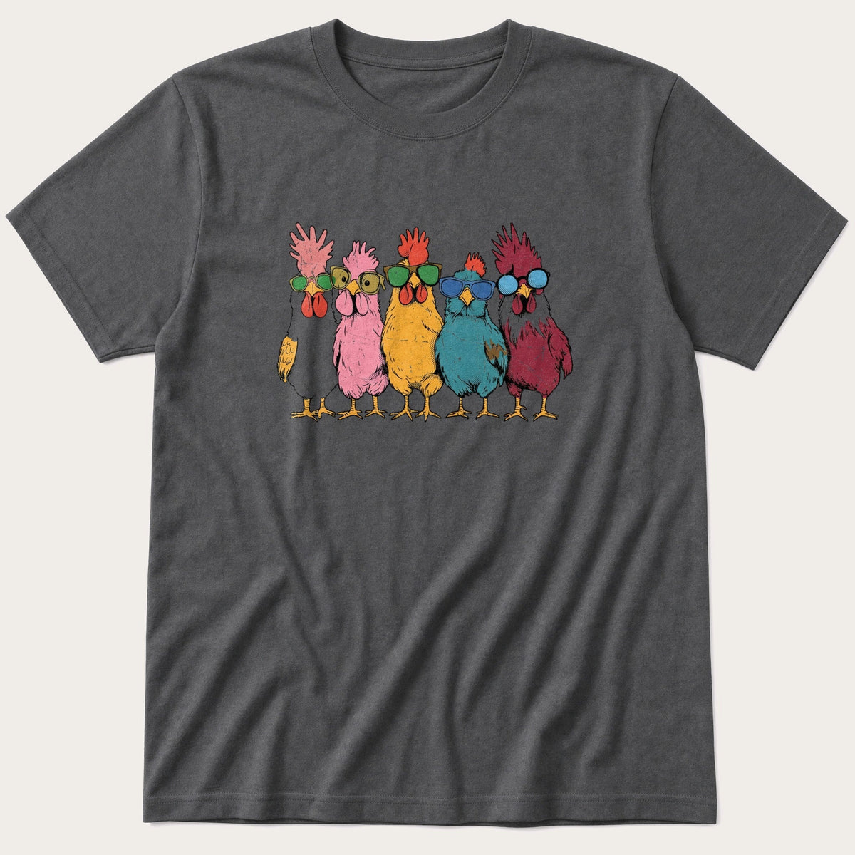 Chicken lineup — Charcoal T-Shirt