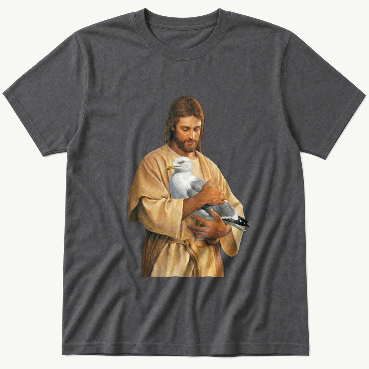 Christ With Seagull 5 — Charcoal T-Shirt