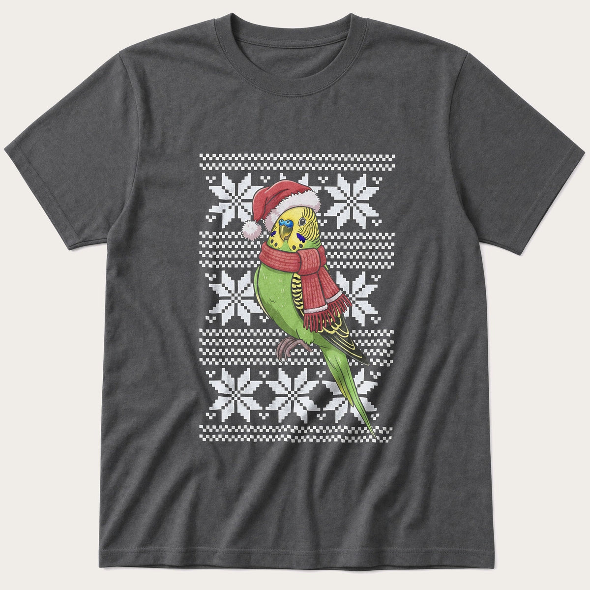 Christmas Budgie Sweater — Charcoal T-Shirt