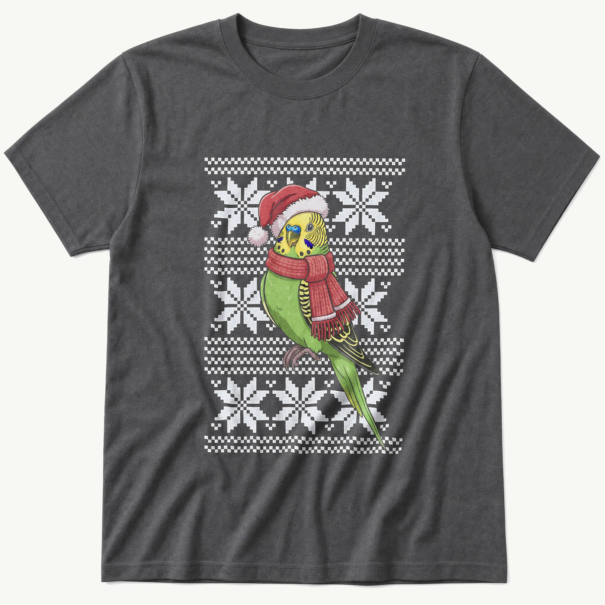 Christmas Budgie Sweater — Charcoal T-Shirt