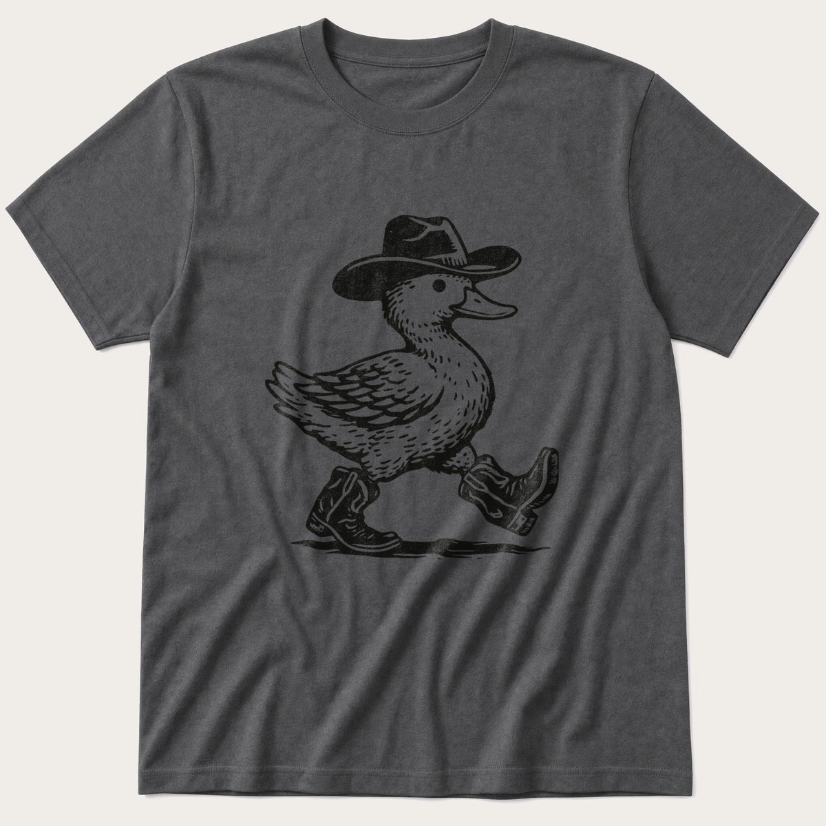 Cowboy Duck 3 — Charcoal T-Shirt