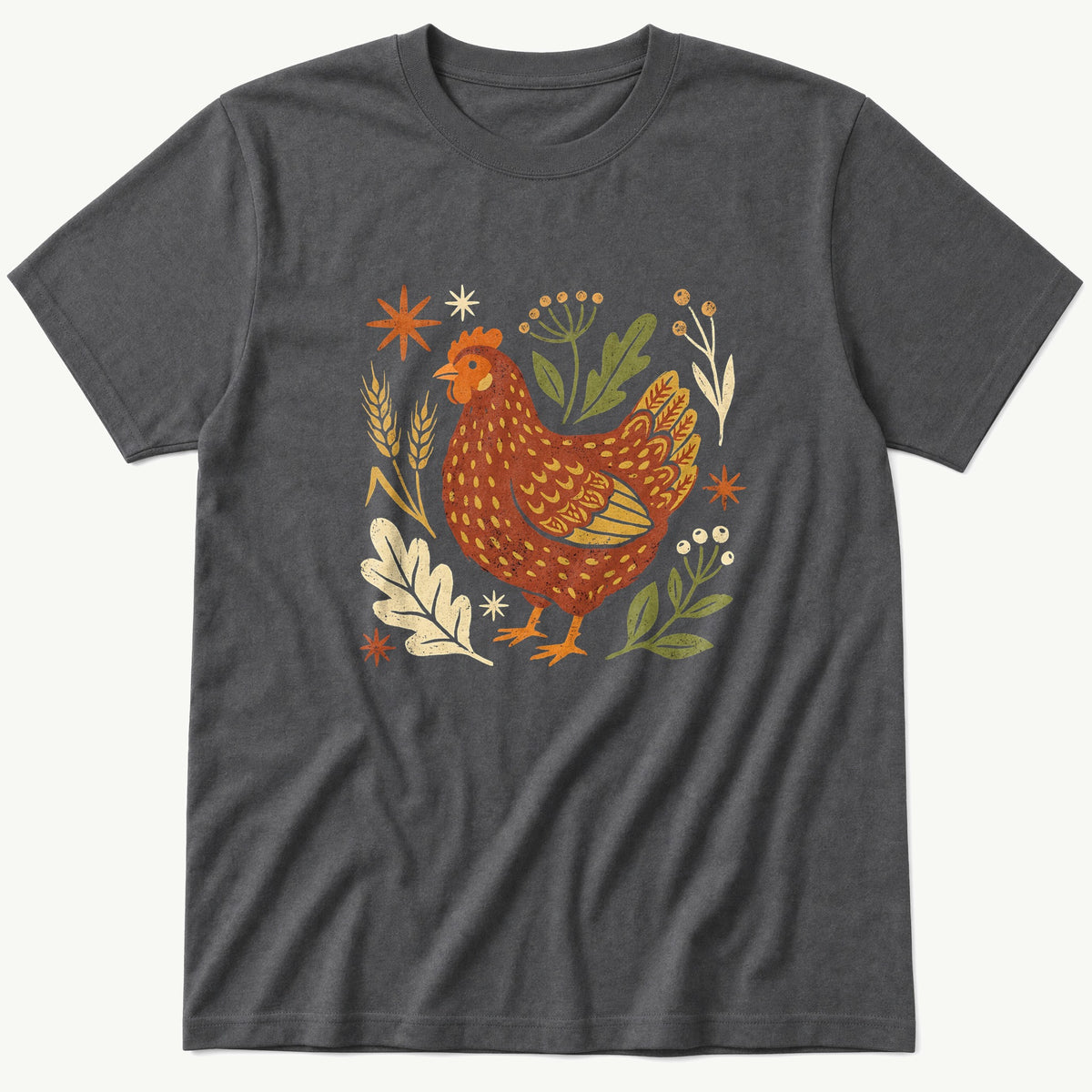 Cutout Hen 2 — Charcoal T-Shirt