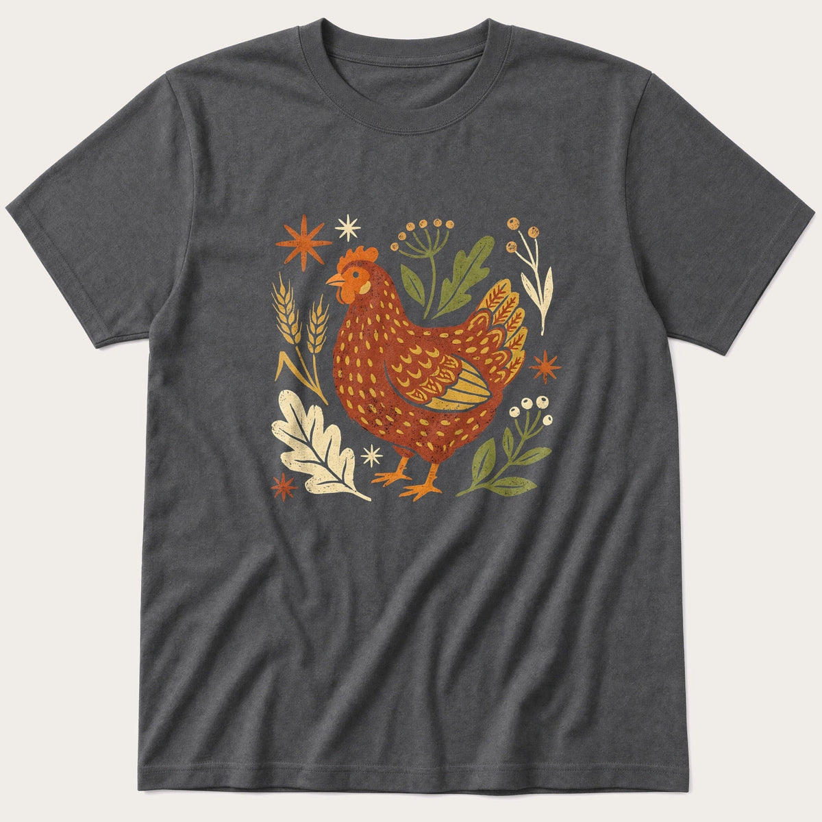 Cutout Hen 2 — Charcoal T-Shirt