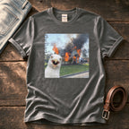 Disaster Seagull 4 — Charcoal Comfort Colors tee