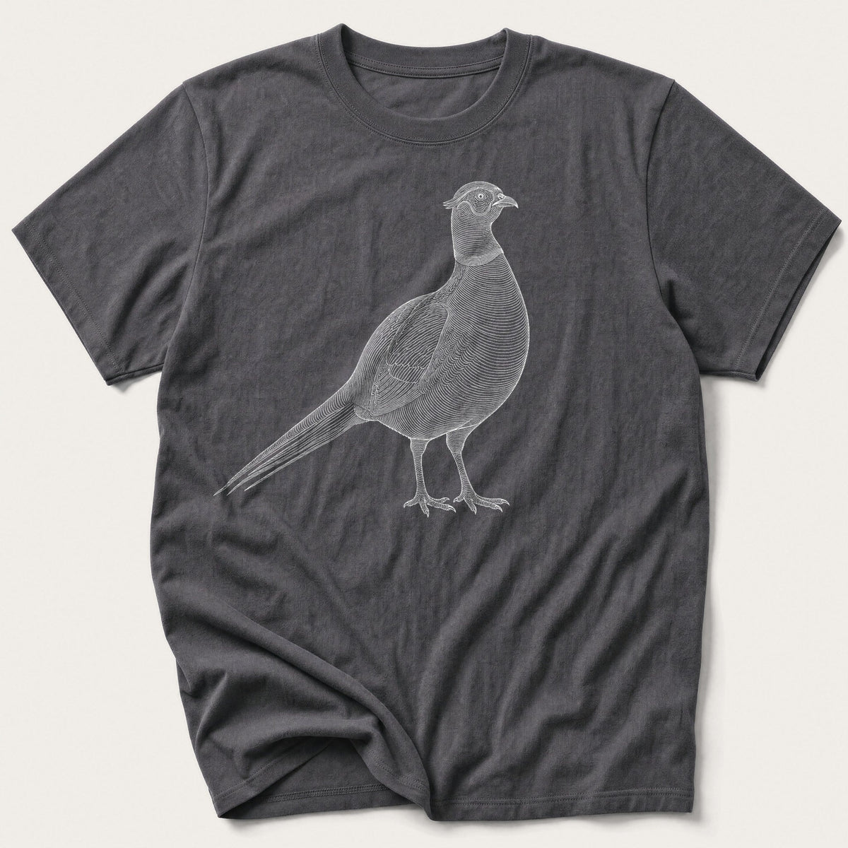 Etched Pheasant — Charcoal T-Shirt