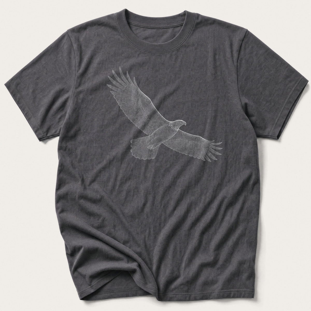 Etched Soaring Eagle — Charcoal T-Shirt