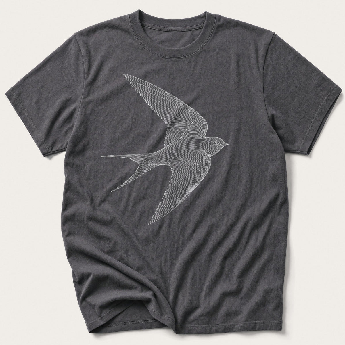 Etched Swallow — Charcoal T-Shirt