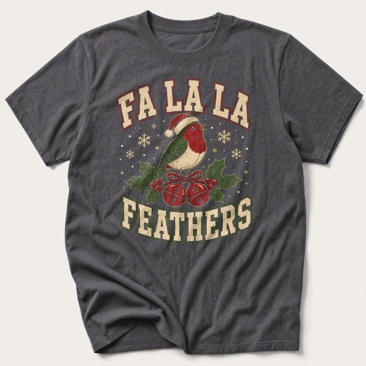 Fa La La Feathers — Charcoal T-Shirt