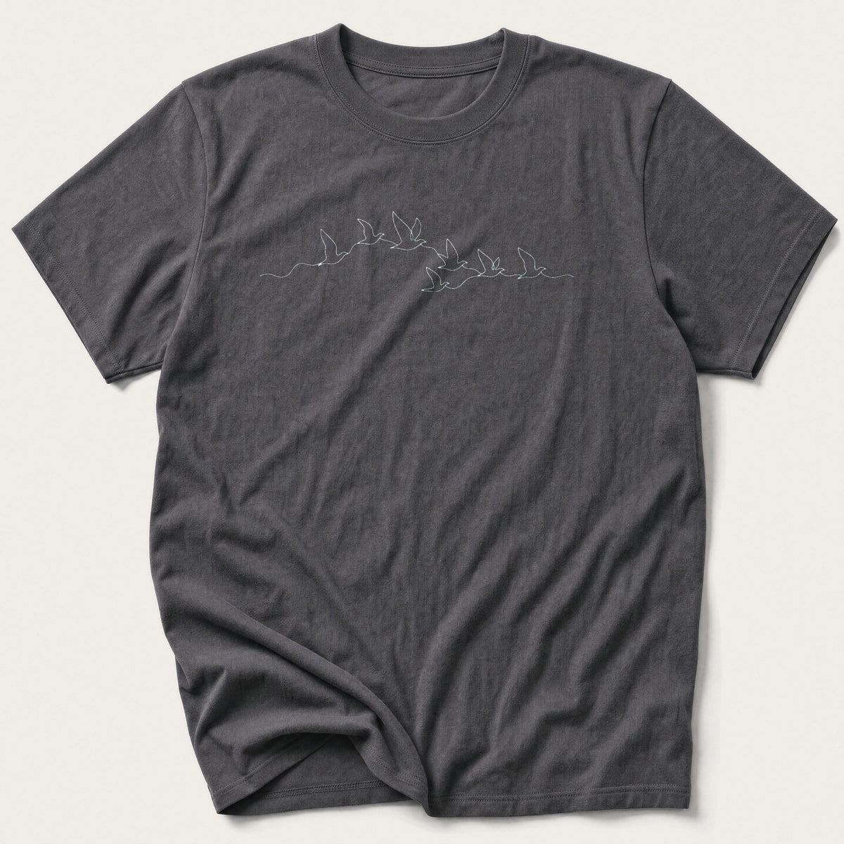 Flock In One Line — Charcoal T-Shirt