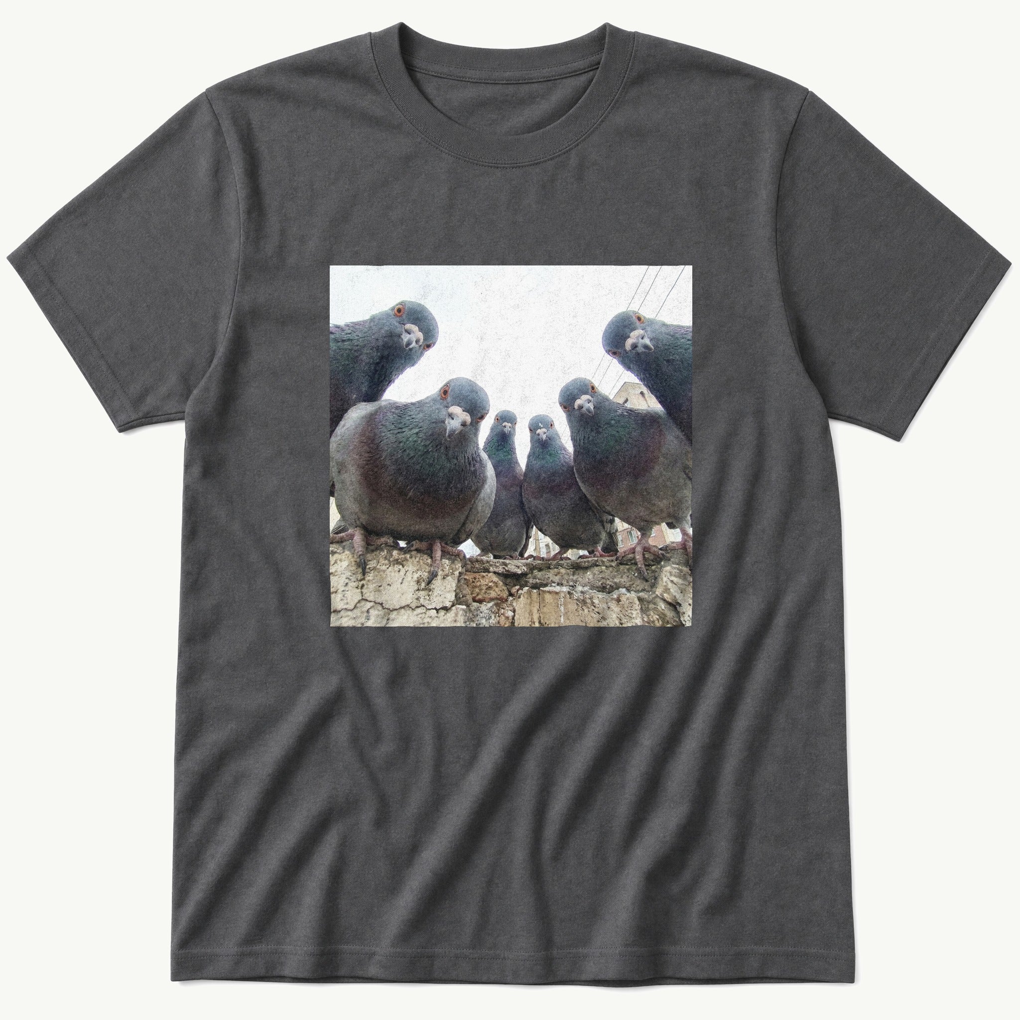 Flock Of Pigeons 3 — Charcoal T-Shirt