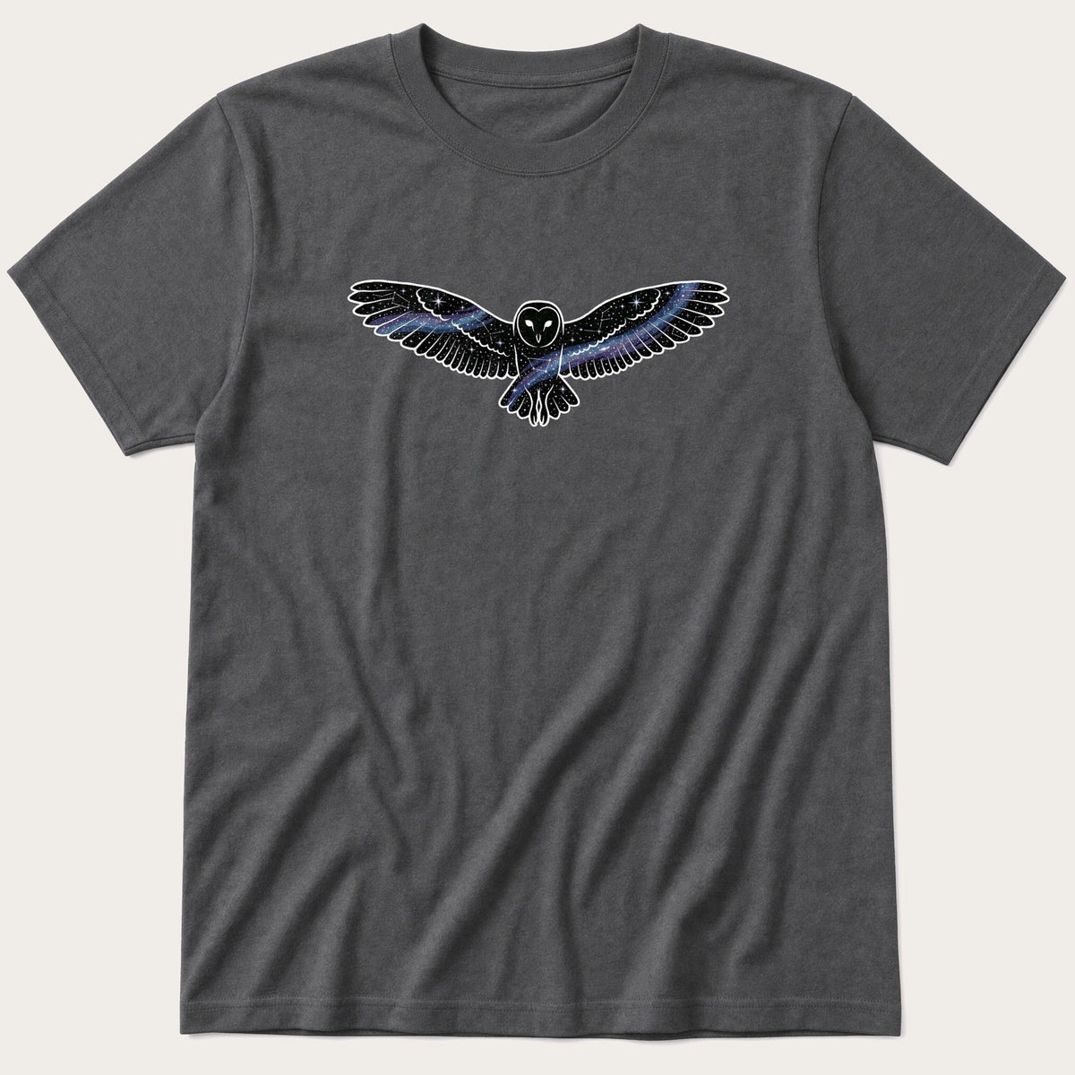 Galaxy owl — Charcoal T-Shirt