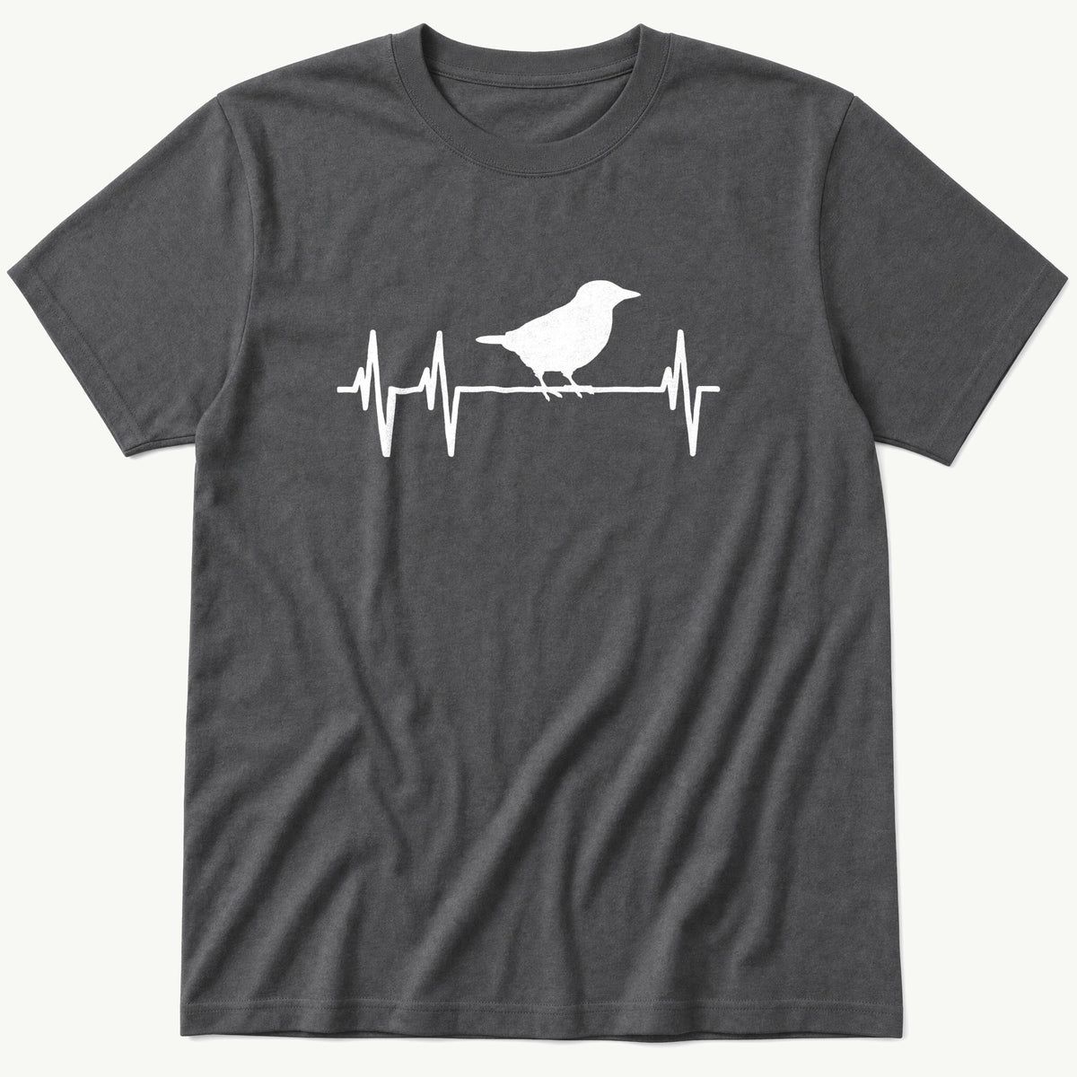 Heartbeat Bird — Charcoal T-Shirt