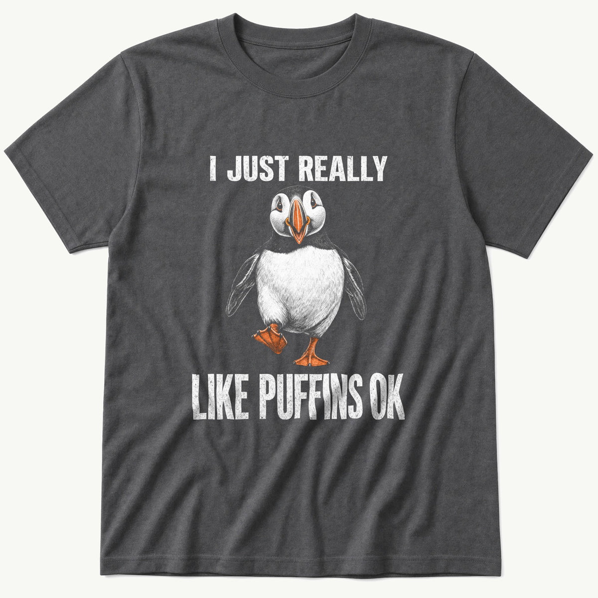 I Just Like Puffins — Charcoal T-Shirt