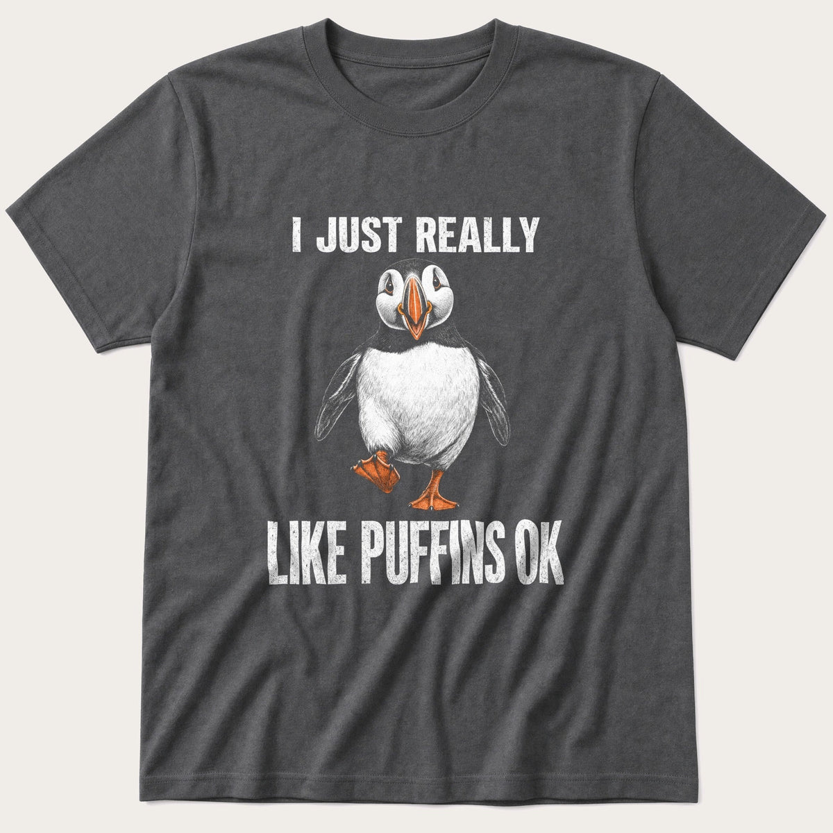 I Just Like Puffins — Charcoal T-Shirt