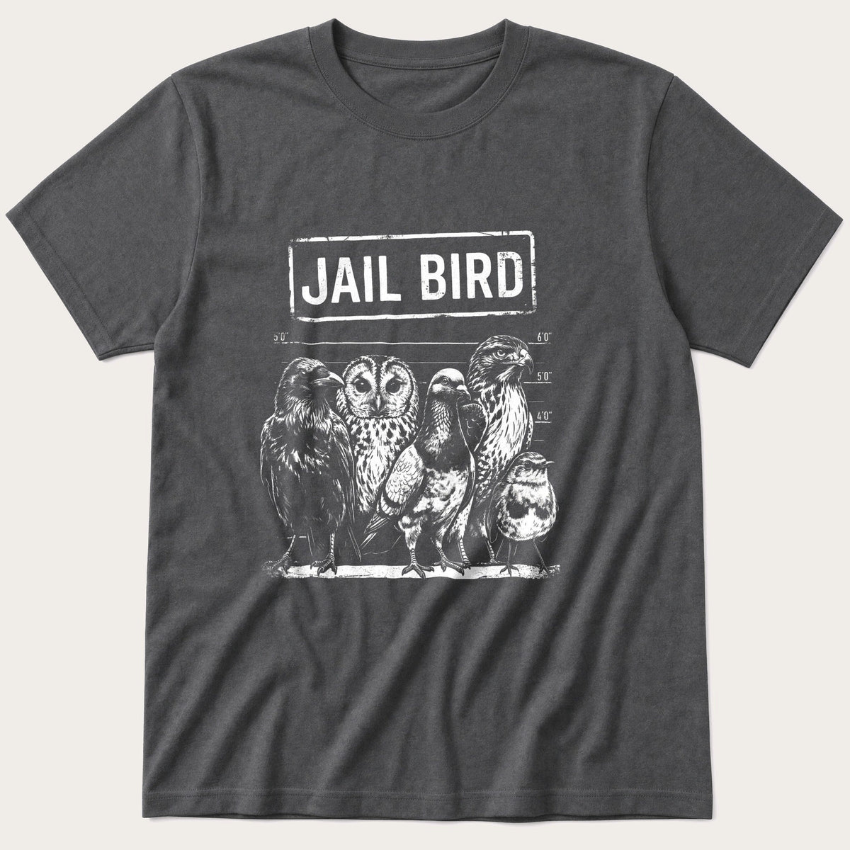 Jail Bird 5 — Charcoal T-Shirt