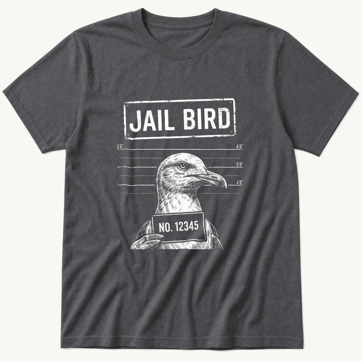 Jail Bird Seagull 4 — Charcoal T-Shirt