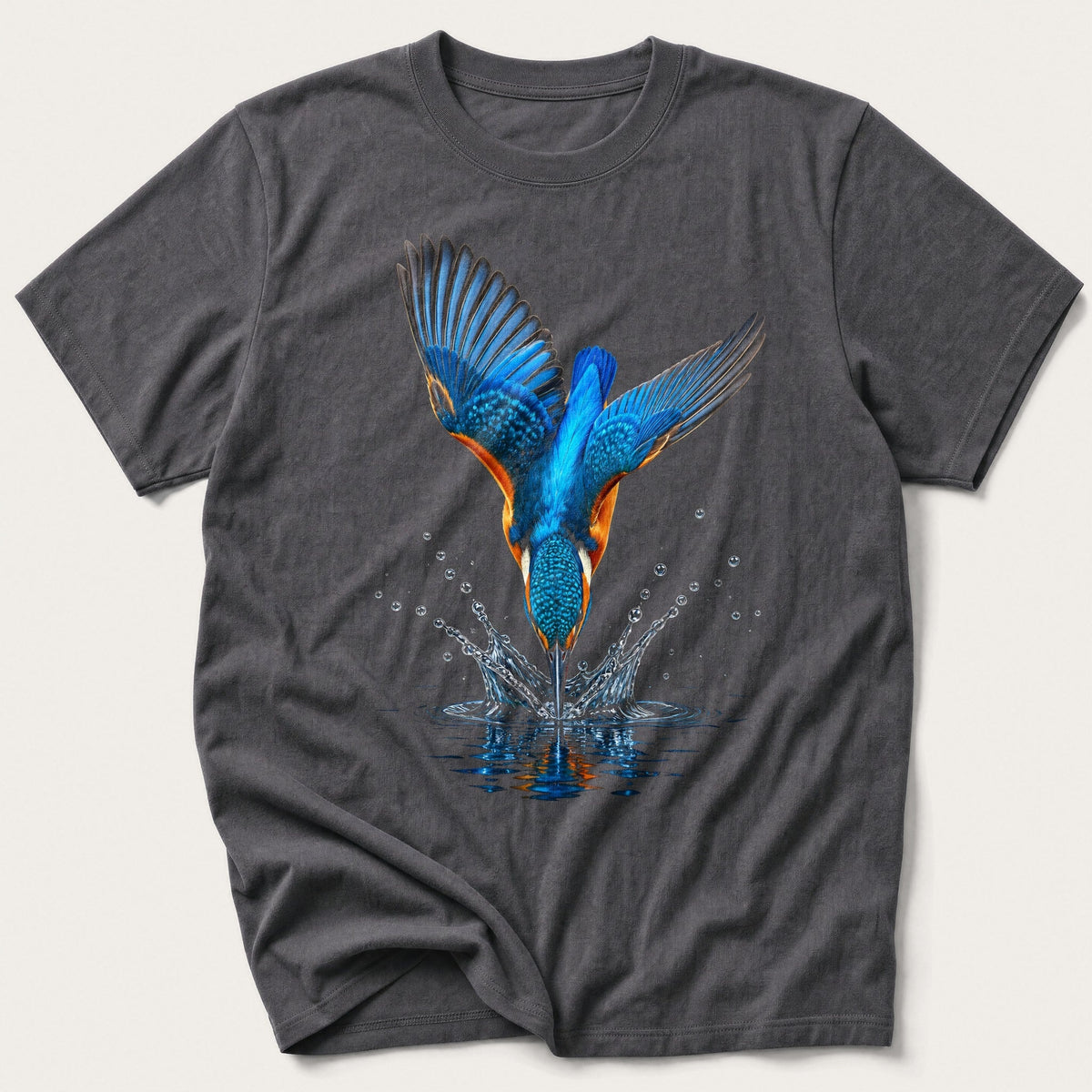 Kingfisher Plunge — Charcoal T-Shirt