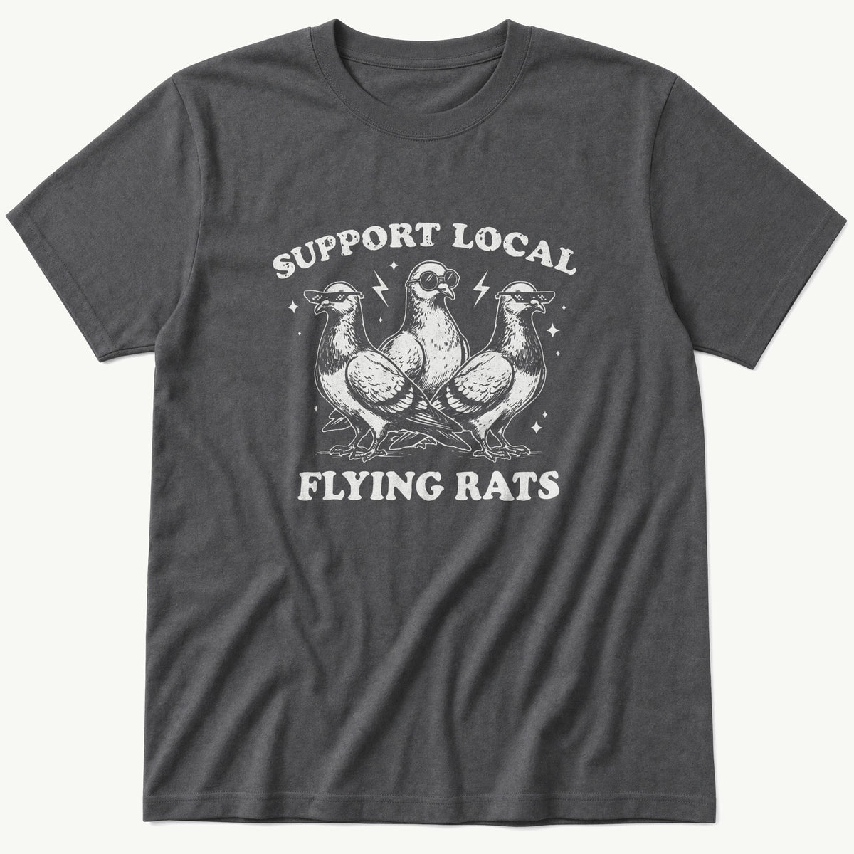 Local Flying Rats 3 — Charcoal T-Shirt