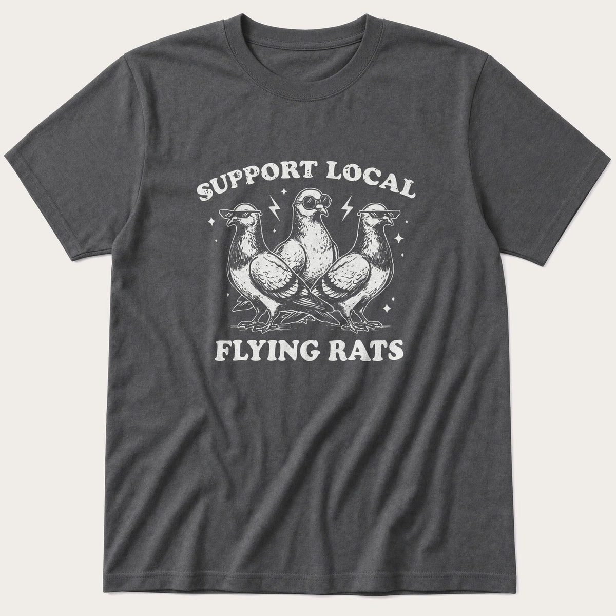 Local Flying Rats 3 — Charcoal T-Shirt