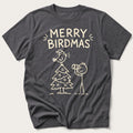 Merry Birdmas — Charcoal T-Shirt