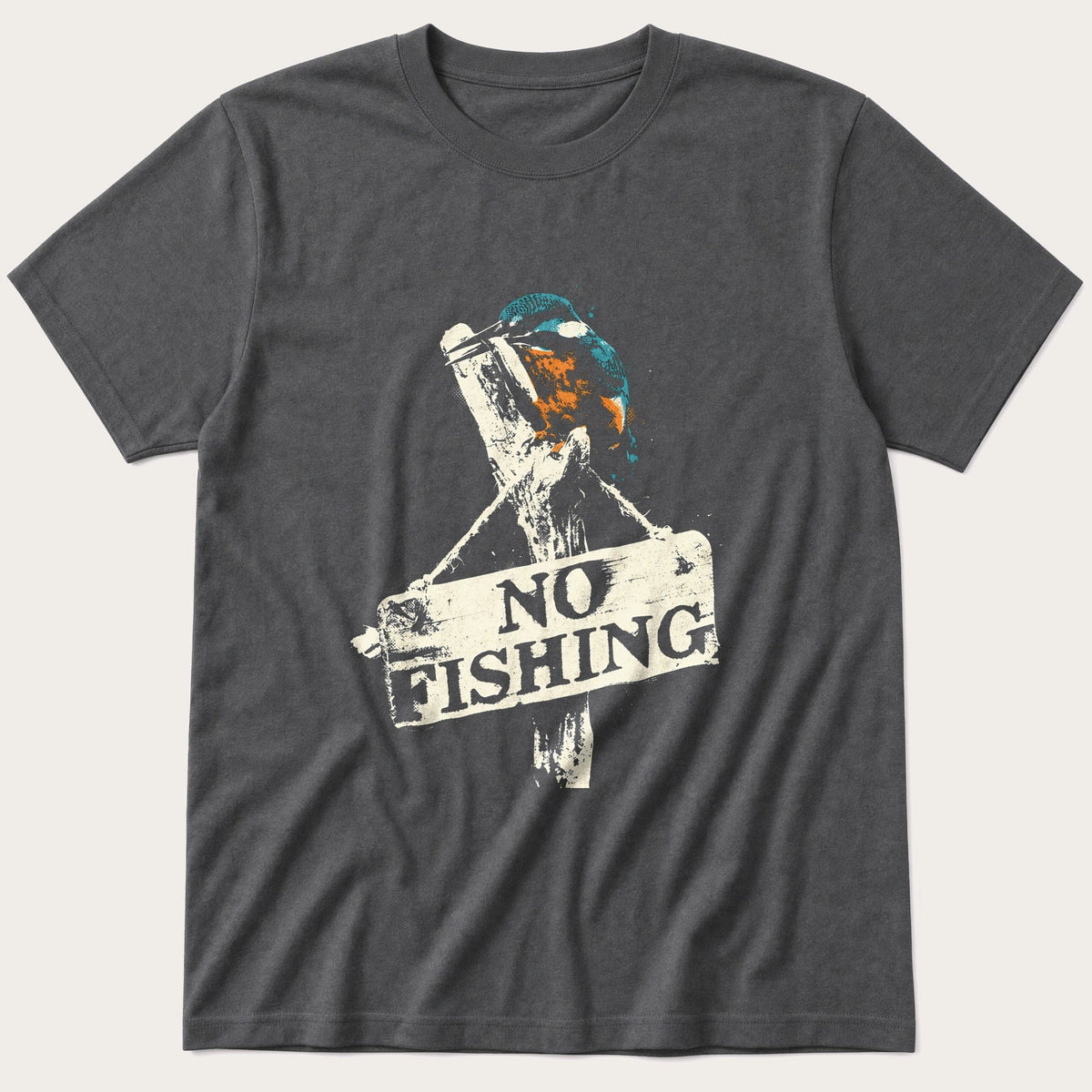 No Fishing 3 — Charcoal T-Shirt