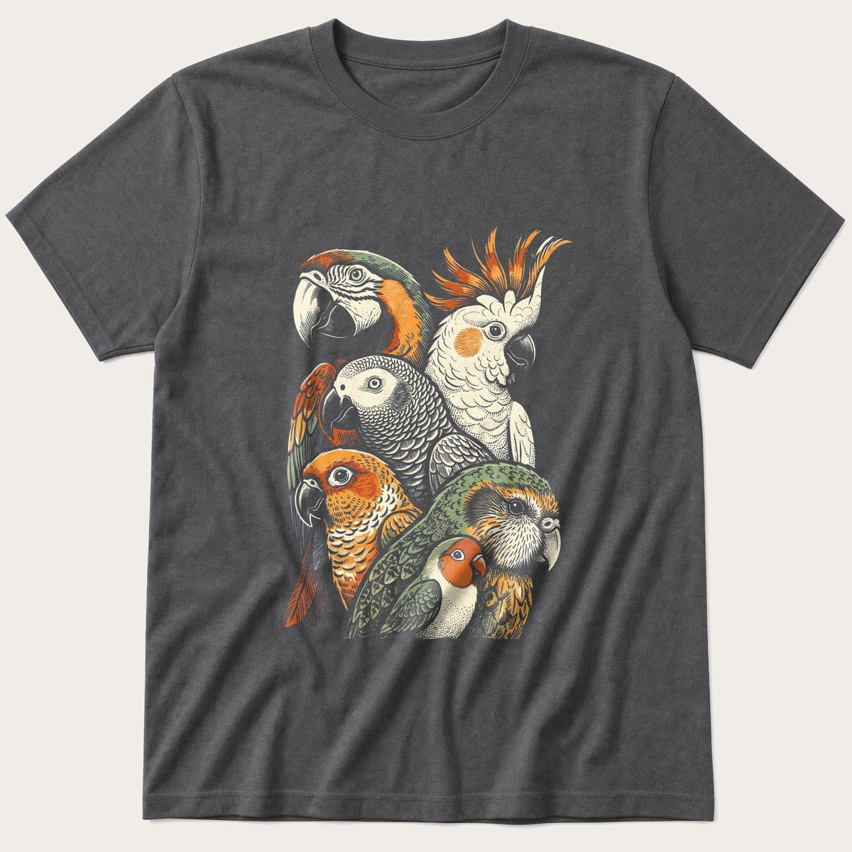 Parrot Breeds 3 — Charcoal T-Shirt