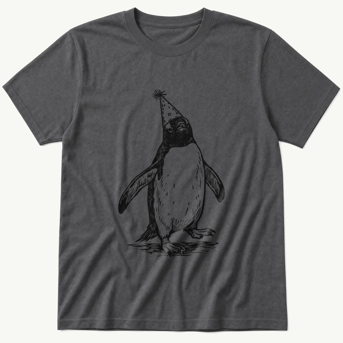 Party Penguin 2 — Charcoal T-Shirt