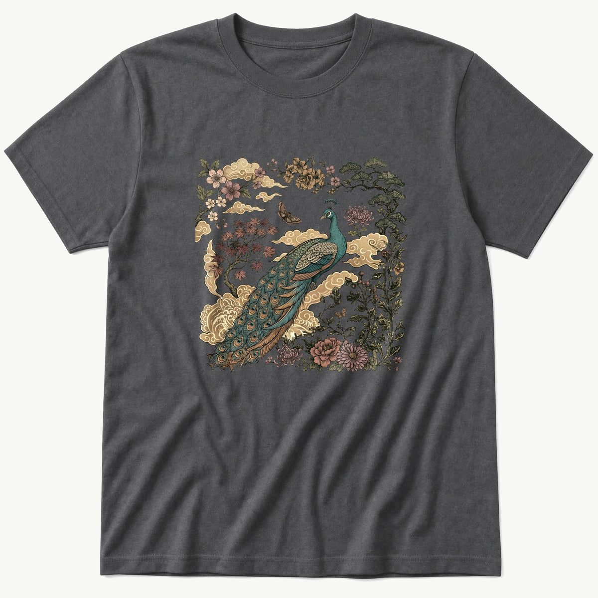 Peacock Murul — Charcoal T-Shirt