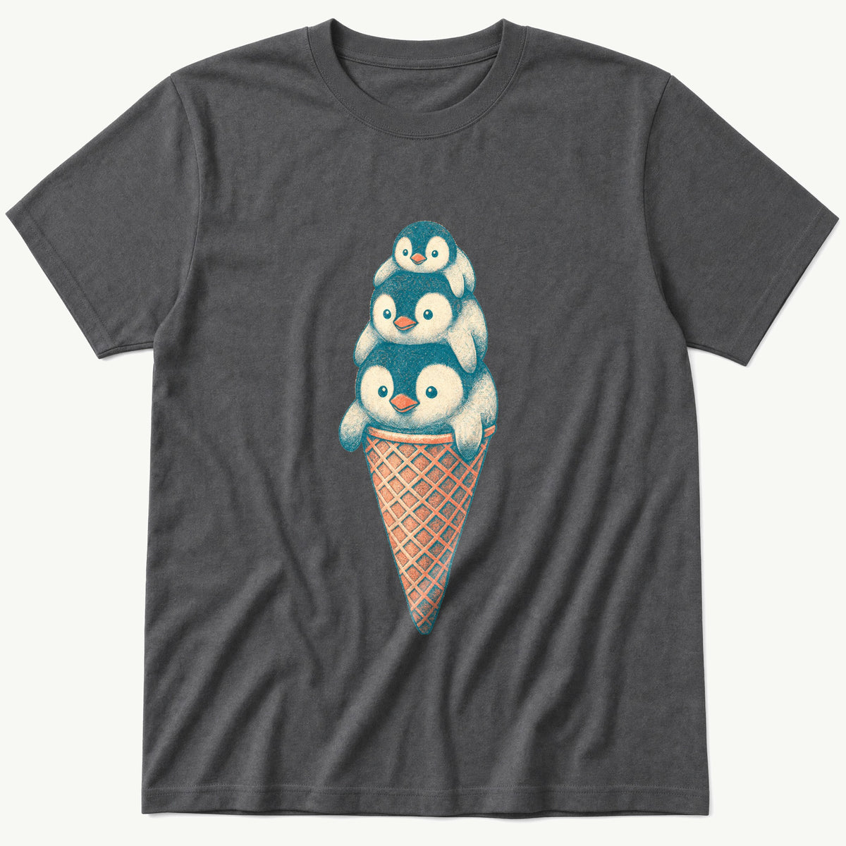 Penguin Cone 3 — Charcoal T-Shirt
