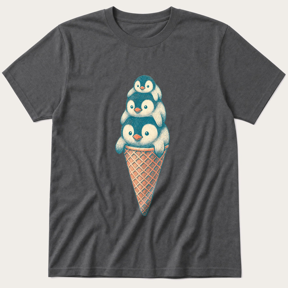 Penguin Cone 3 — Charcoal T-Shirt