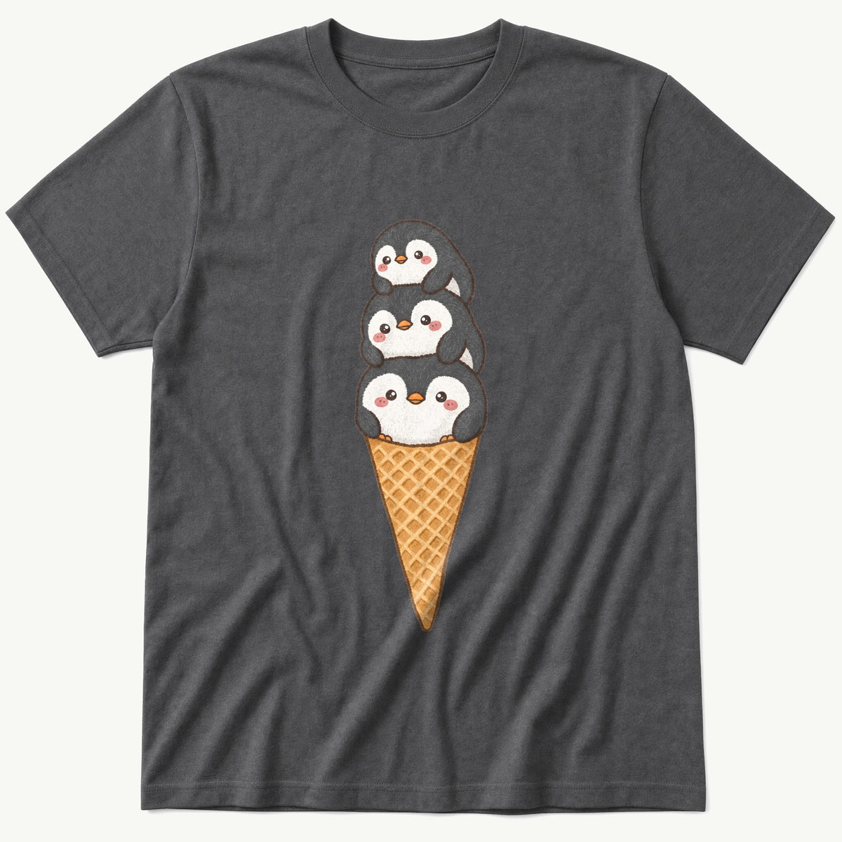Penguin Cone 6 — Charcoal T-Shirt