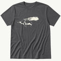 Penguin Rocket 44 — Charcoal T-Shirt