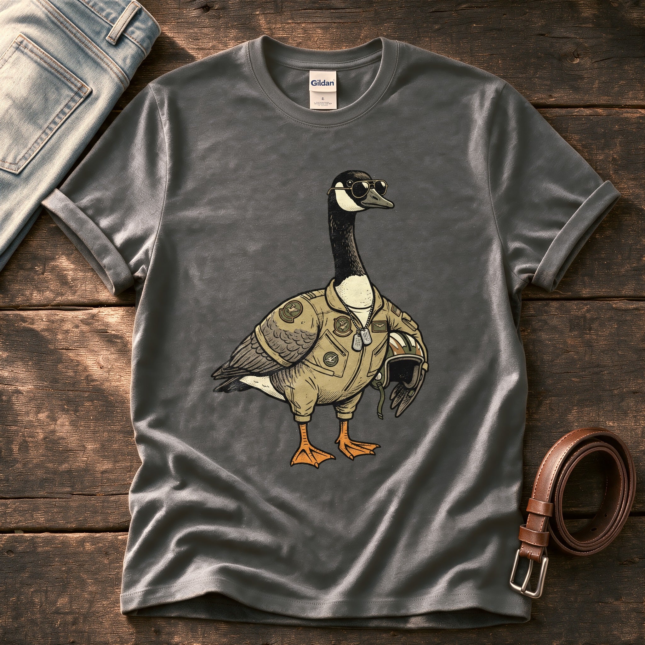 Pilot Goose — Charcoal Comfort Colors tee