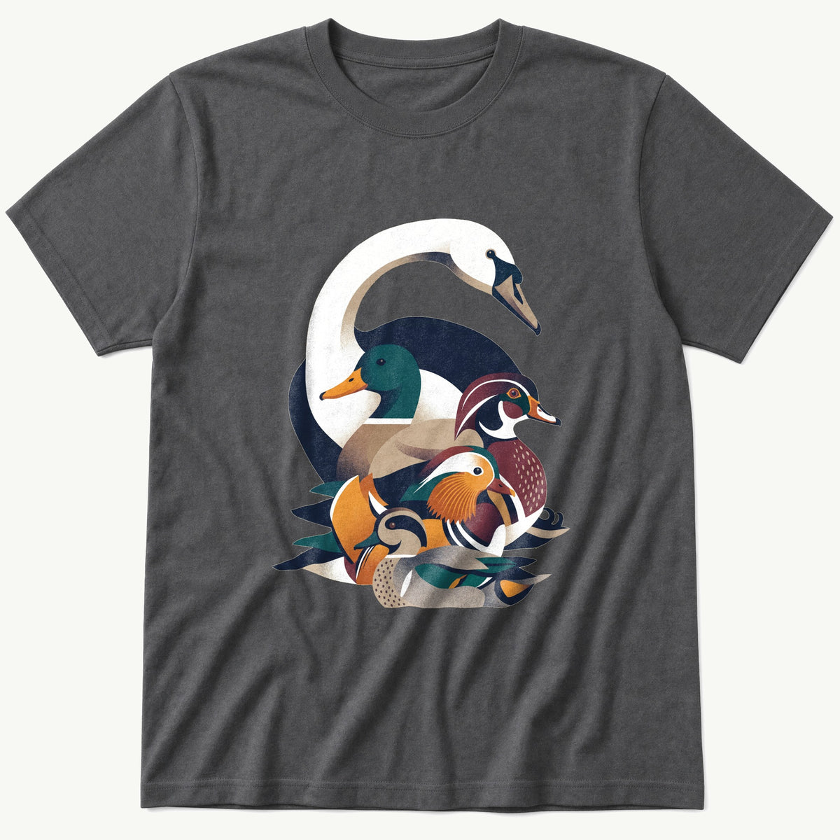 Pond Bird Breeds 12 — Charcoal T-Shirt