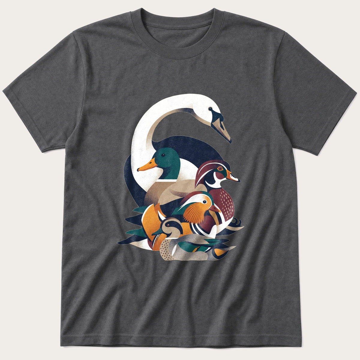 Pond Bird Breeds 12 — Charcoal T-Shirt