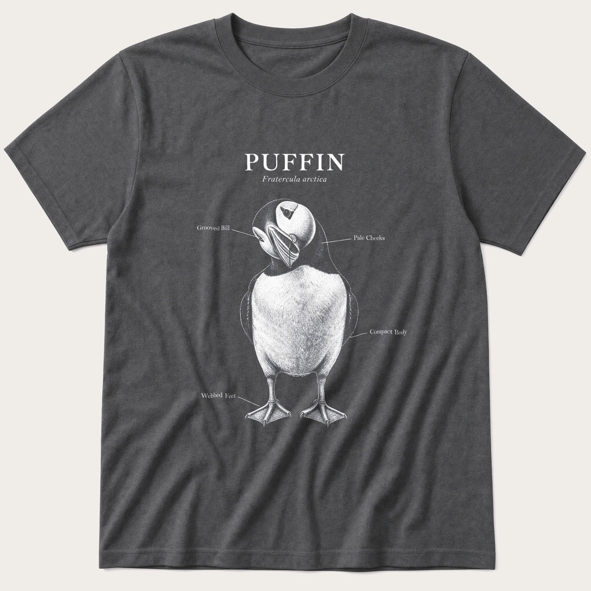 Puffin Anatomy 5 — Charcoal T-Shirt