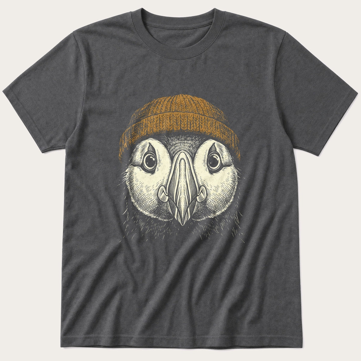 Puffin Beanie 12 — Charcoal T-Shirt